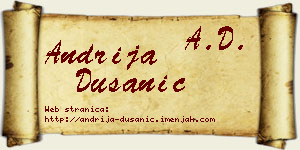 Andrija Dušanić vizit kartica